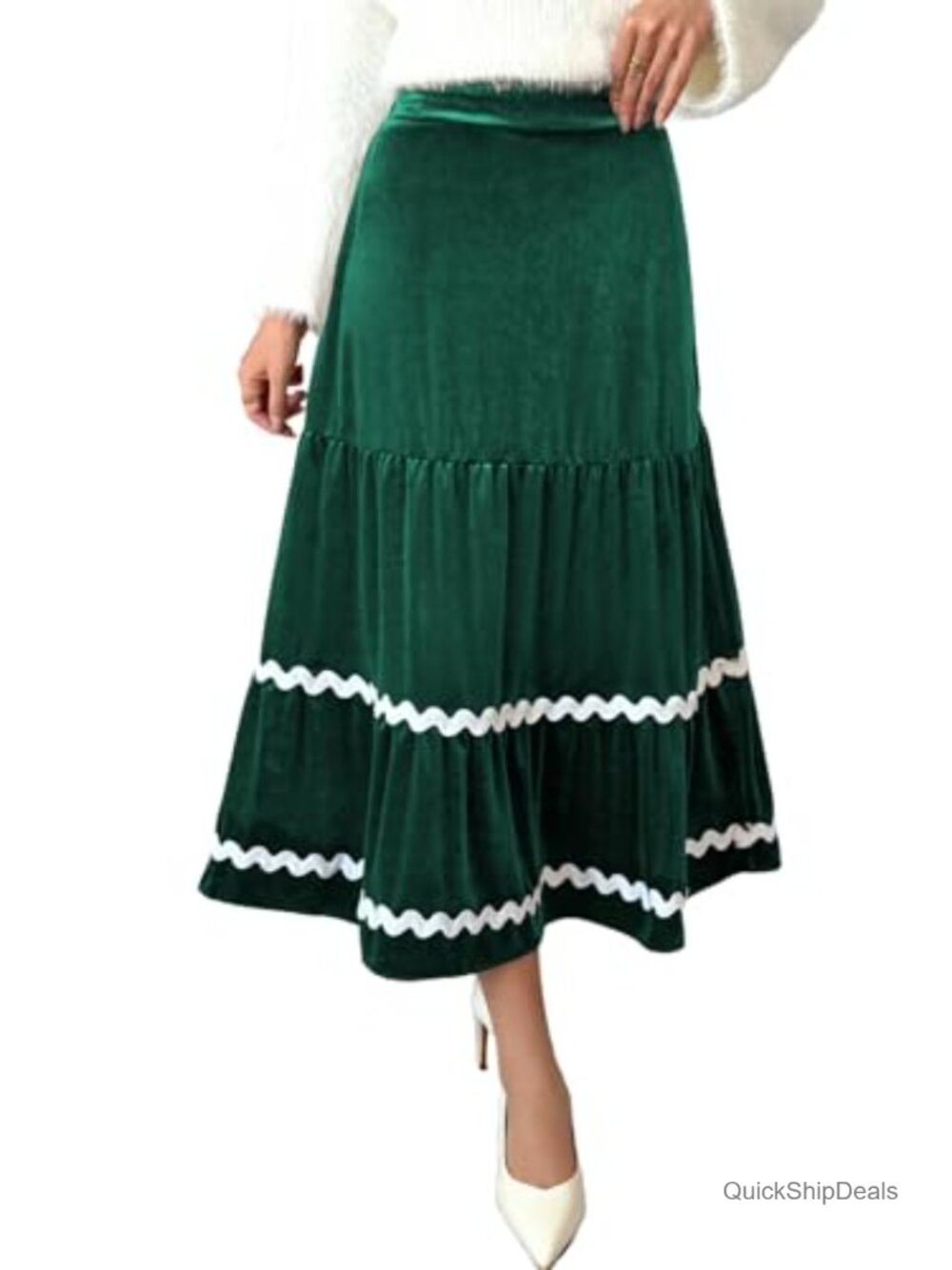 Elegant Maxi Skirt A-Line Polyester Linen Blend Flowy Party Skirt